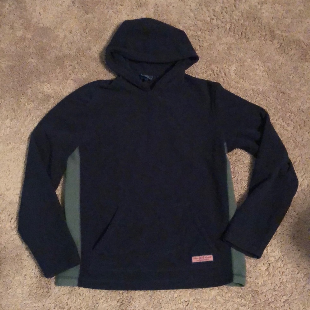 Vineyard vines navy/green waffle hoodie.
